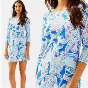 Lilly Pulitzer UPF 50+ Sophie Dress - Bay Blue Pink into the Deep, Size L